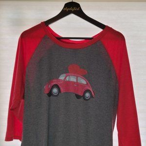 Love Bug Red & Gray Graphic Tshirt